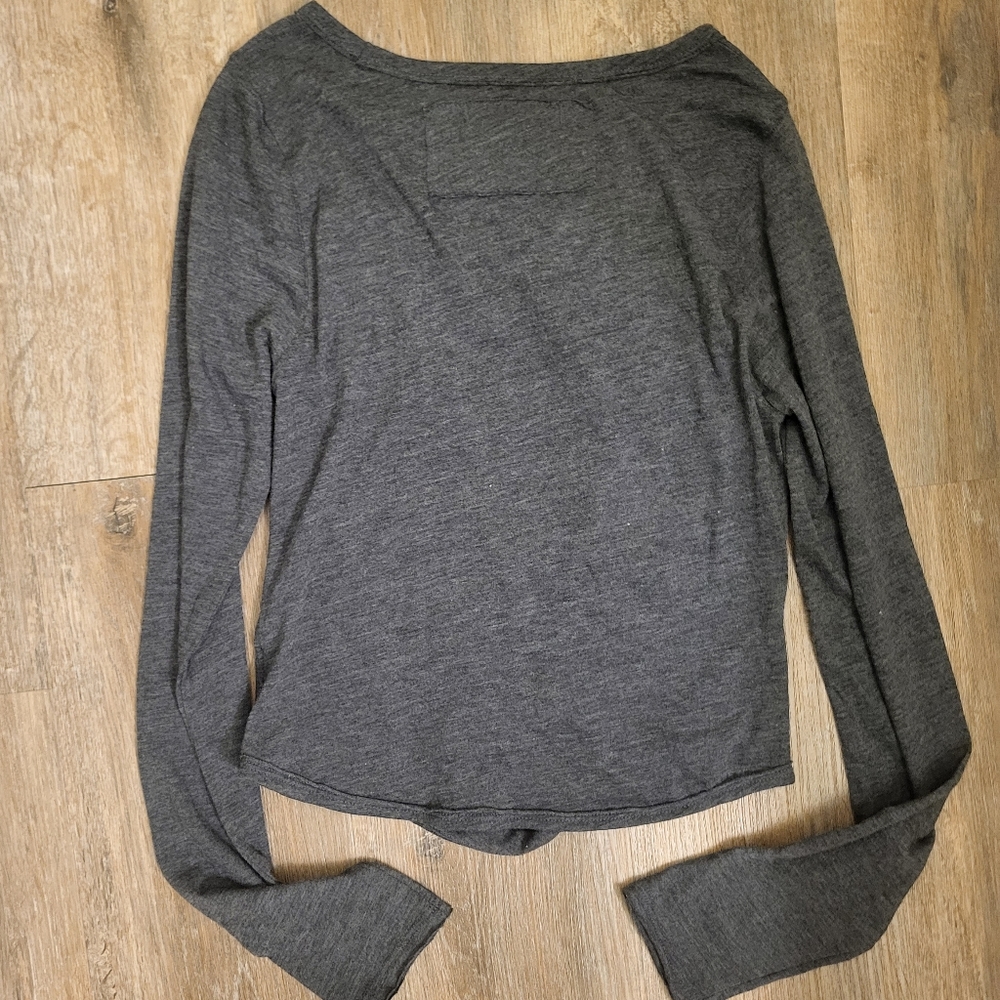 We The Free Stella Rouched Long Sleeve Tee Grey Size Medium - Picture 6 of 7